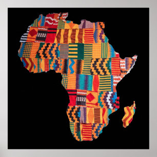 Colorful African Map Poster