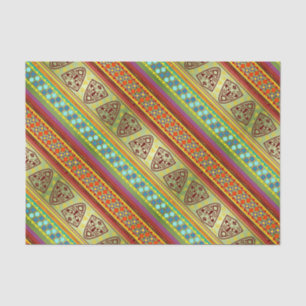 Colorful African Masks Stripe Kente Pattern Tissue Paper