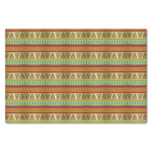 Colorful African Masks Stripe Kente Pattern Tissue Paper