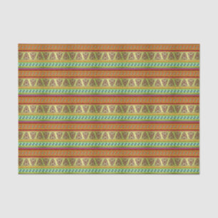 Colorful African Masks Stripe Kente Pattern Tissue Paper