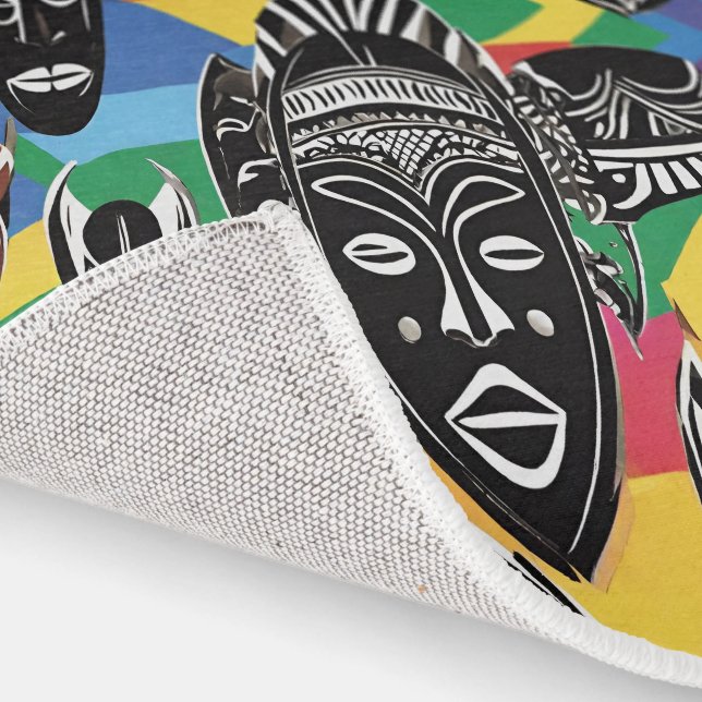 Colorful African Masks Tribal Rug (Indoor)