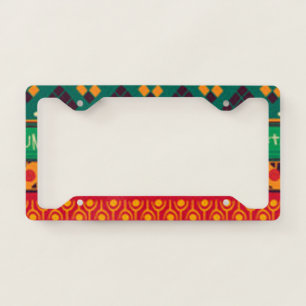 Colorful African No Worries Typography License Plate Frame
