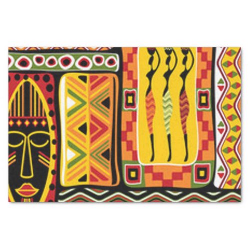 Colorful African Pattern Print Collage Tissue Paper
