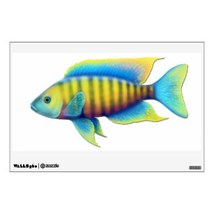 Colorful African Peacock Cichlid Fish Wall Decal