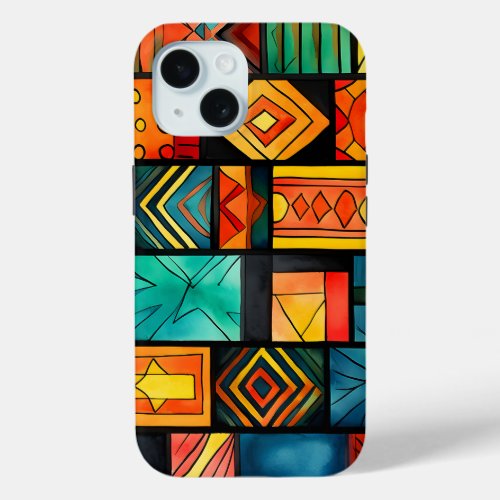 Colorful African Print iPhone 15 Pro Case