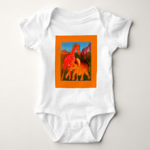 Colorful African wild animal safari colors Baby Bodysuit