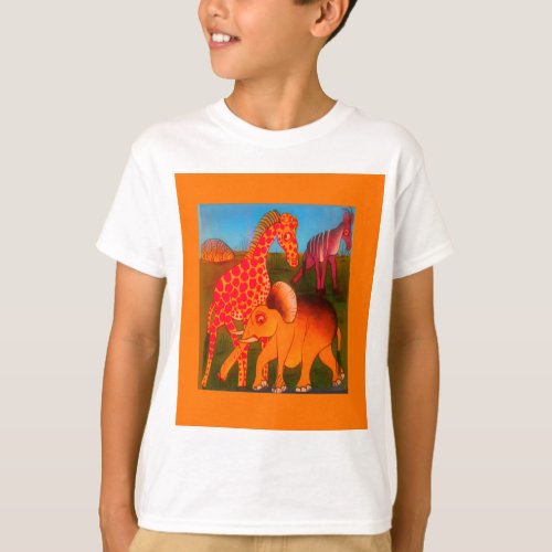 Colorful  African wild animal safari colors T_Shirt