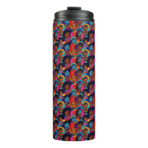 Colorful African women on blue Thermal Tumbler