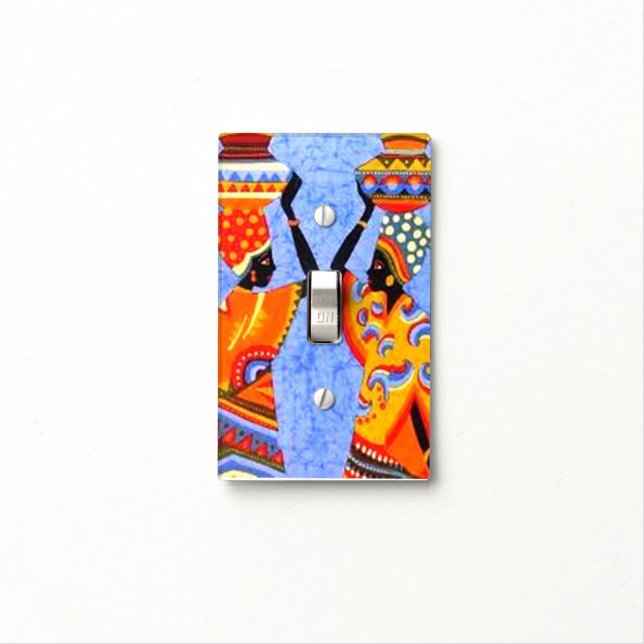 Colorful African Women painting - switch cover (In Situ)