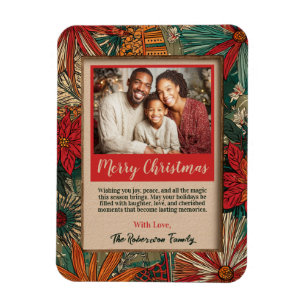 Colorful Afro-Boho Merry Christmas Magnet