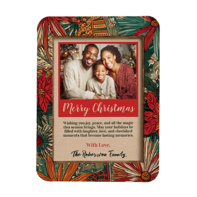 Colorful Afro-Boho Merry Christmas  Magnet (Vertical)