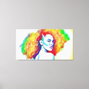 Colorful Afro Canvas Painting by BryBry07 at Zazzle