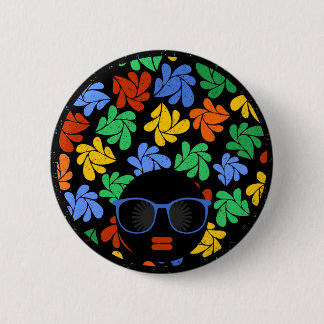 Colorful Afro Love Button