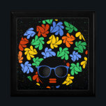 Colorful Afro Love Gift Box<br><div class="desc">Celebrate Black Beauty and natural hair with this bold and colorful graphic art piece.   This was not designed by AI.</div>