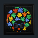 Colorful Afro Love Gift Box<br><div class="desc">Celebrate Black Beauty and natural hair with this bold and colorful graphic art piece.   This was not designed by AI.</div>