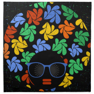 Colorful Afro Love Napkin