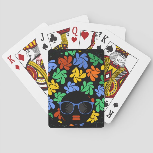 Colorful Afro Love Poker Cards (Back)
