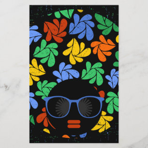 Colorful Afro Love Stationery