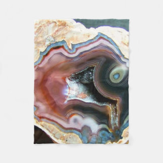 Colorful Agate Crystal Geode Fleece Blanket