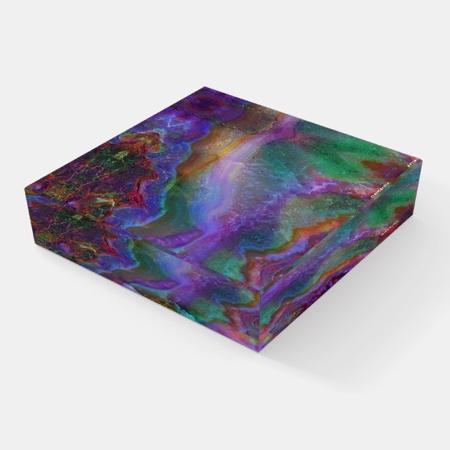 Colorful agate like texture paperweight (Angled)