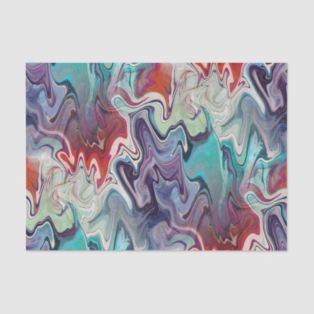 Colorful Agate Marbled Abstract Decoupage Tissue Paper (Front)