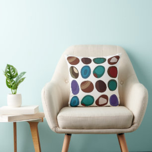 Colorful Agate Stone Crystal Healer Throw Pillow