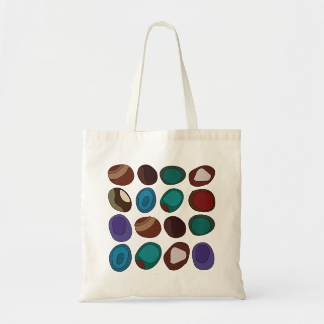 Colorful Agate Stone Crystal Pattern Tote Bag (Front)