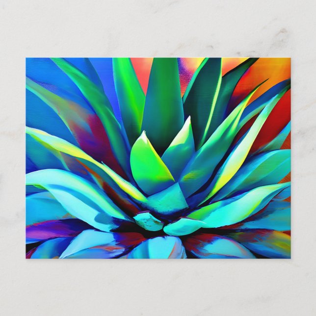 Colorful Agave plant Postcard (Front)