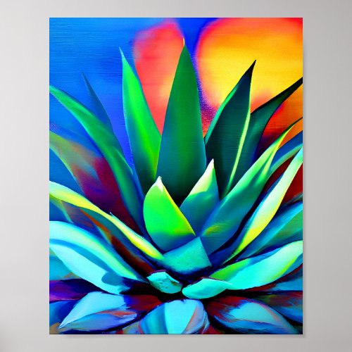 Colorful Agave plant  Poster