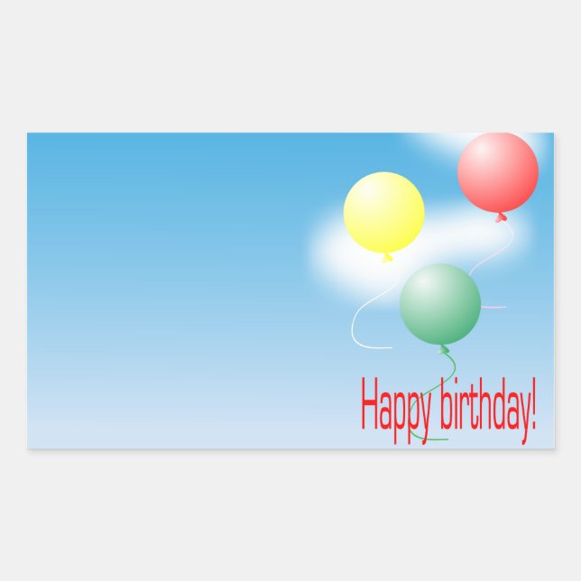 Colorful air balloons rectangular sticker (Front)