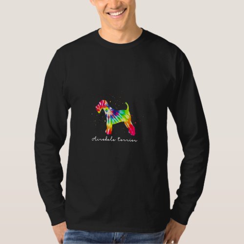 Colorful Airedale Terrier Dog Mom  Airedale Terrie T_Shirt