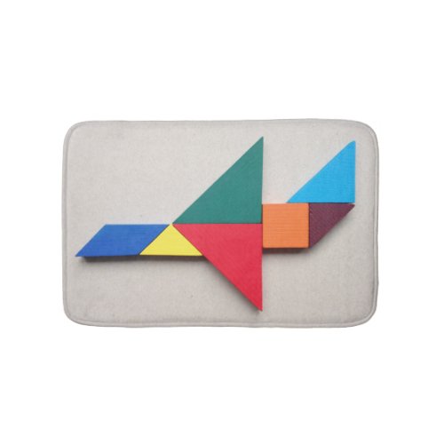 Colorful airplane Tangram Bathroom Mat