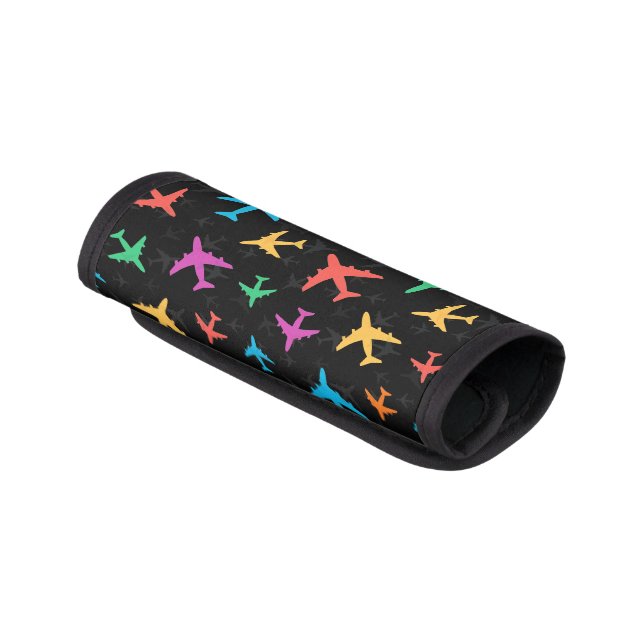 Colorful Airplanes  Luggage Handle Wrap (Angled)