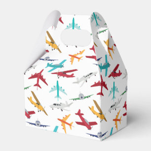 Colorful Airplanes Pattern Favor Boxes