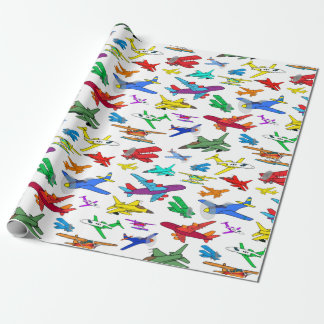 Colorful Airplanes Pattern Wrapping Paper