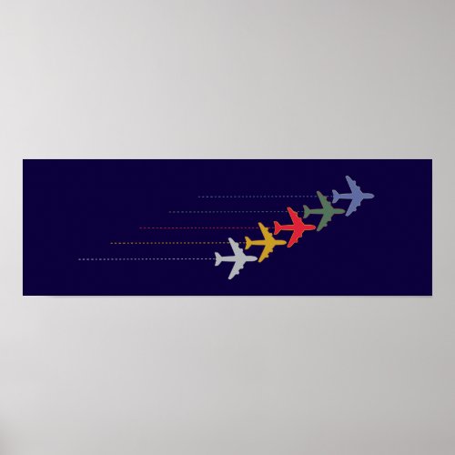 colorful airplanes poster