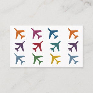 Colorful Airplanes Travel Business Cards