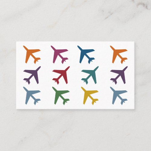 Colorful Airplanes Travel Business Cards