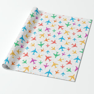 Colorful Airplanes Wrapping Paper