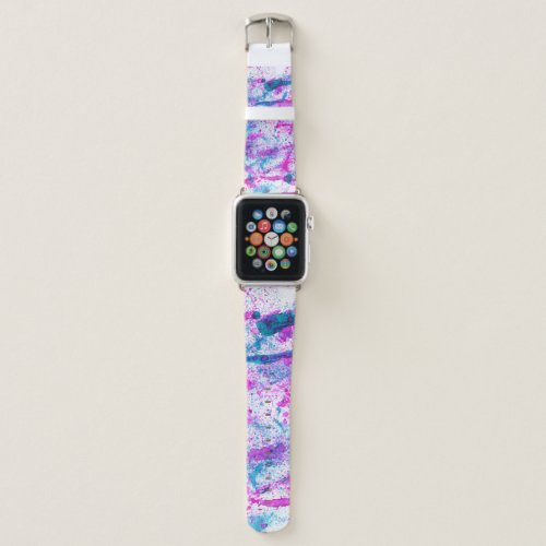 Colorful alcohol ink abstract painting apple watch band