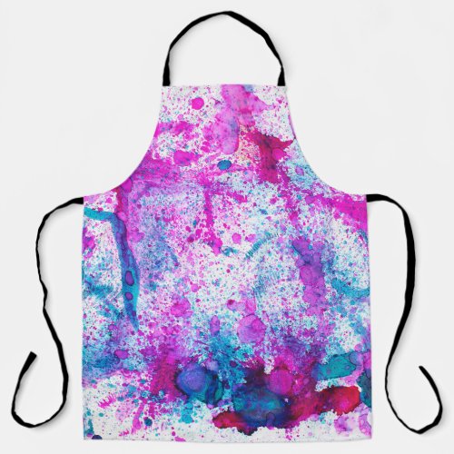 Colorful alcohol ink abstract painting apron