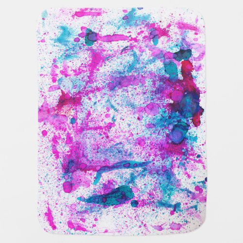 Colorful alcohol ink abstract painting baby blanket