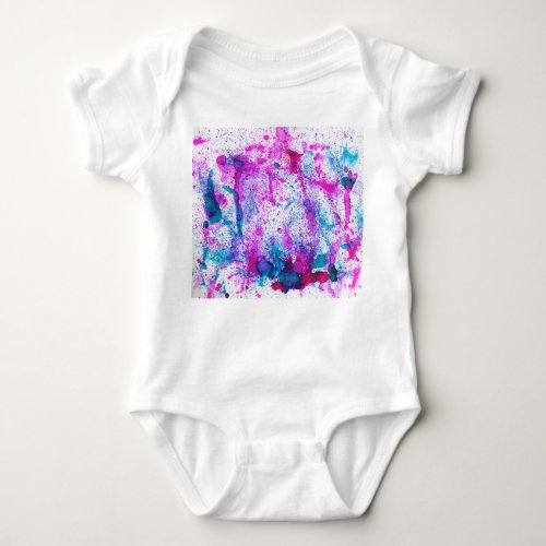 Colorful alcohol ink abstract painting baby bodysuit