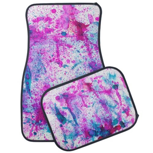 Colorful alcohol ink abstract painting car floor mat