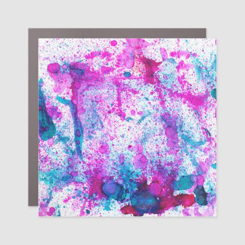 Colorful alcohol ink abstract painting car magnet