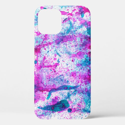 Colorful alcohol ink abstract painting iPhone 12 case