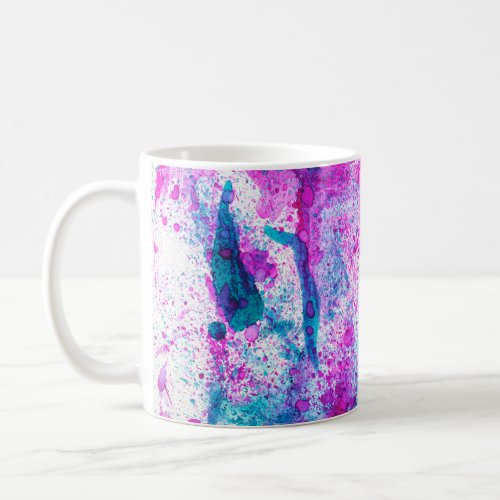 Colorful alcohol ink abstract painting coffee mug