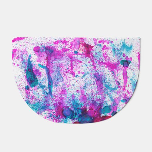 Colorful alcohol ink abstract painting doormat