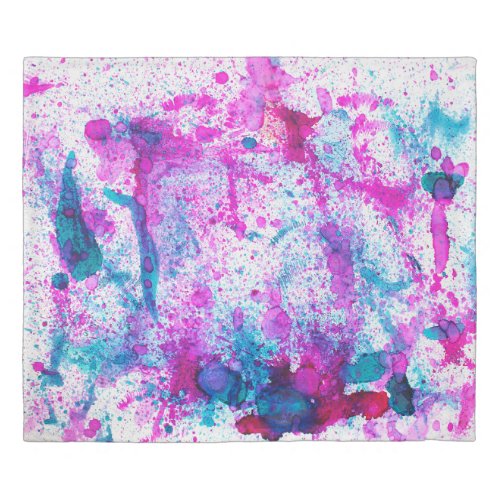 Colorful alcohol ink abstract painting duvet cover