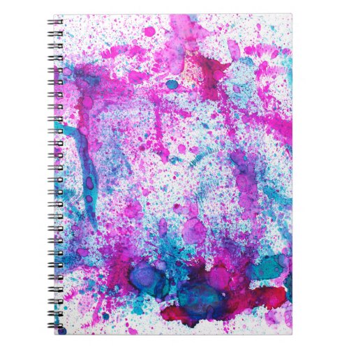 Colorful alcohol ink abstract painting notebook